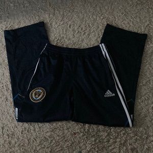 straight leg adidas Philadelphia Union Soccer track pants/women size small